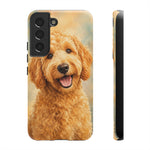 Goldendoodle Fluffy Curls Portrait Art Tough Phone Case