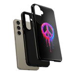 Glitch Peace Sign Phone Case, RGB Melt Digital Art Tough Cover, Gift