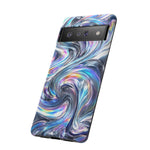 Chrome Metallic Swirl  Art Tough Phone Case