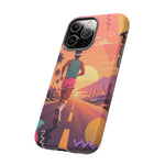 Retro Runner Sunset phone case | 80s Vaporwave jogging design