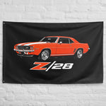 1969 Camaro Z28 RS Wall Flag Banner 34x56 Hugger Orange 302 Muscle Car