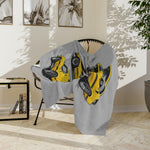 1969 Mach 1 Fastback Yellow Mustang Blanket | Velveteen Microfiber