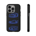 C6 ZR1 Line Art Phone Case, Blue Three-View Cover