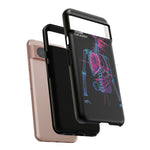 Neon Anatomical Skeleton Phone Case | Internal Displacement Art