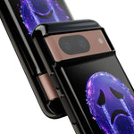 Glitch Sad Face Phone Case, Anime Melt Static Tough Cover