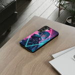Anime Girl Phone Case Teal, Neon Kanji Calm Gradient Tough Cover