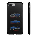 1970 Chevelle SS Phone Case Blue, Three-View Vector Tough Cover