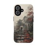 Autumn Temple Steps phone case | Japanese watercolor landscape cover