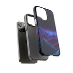 Retro Neon Mountains Phone Case | Vaporwave Galaxy Landscape
