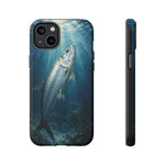 Painterly Marine Art Phone Case, Tarpon Surface Light Cover