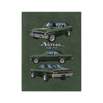 1971 Chevy Nova Illustration Velveteen Microfiber Blanket | Classic Muscle Car
