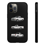 Chevy 1500 OBS Truck Phone Case White, Three-View Vector Cover