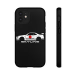 R34 Skyline Japanese Flag Race Car Phone Case | JDM GT-R Tough Cover