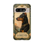 Doberman Art Deco 'La Dolce Vita' Phone Case | Vintage Dog Design