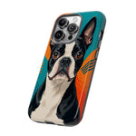 Boston Terrier Pop-Art Portrait Tough Phone Case - Teal Orange