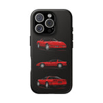 C4 Corvette Art Phone Case Red, Three-View Vector Cover, Gift