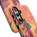 Retro Runner Sunset phone case | 80s Vaporwave jogging design