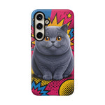 British Shorthair Round Pop Art Tough Phone Case