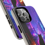 Lo-Fi Cat Neon Rain Window Vaporwave Art Tough Phone Case
