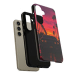 Matte Black Challenger Sunset Tough Phone Case - Palm Silhouette