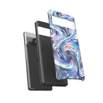 Chrome Metallic Swirl  Art Tough Phone Case