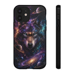 Cosmic Wolf Phone Case, Galaxy Nebula Portrait Tough Cover, Gift