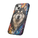 Alaskan Malamute Portrait Tough Phone Case - Vivid Paint Splatter