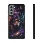 Cosmic Wolf Phone Case, Galaxy Nebula Portrait Tough Cover, Gift