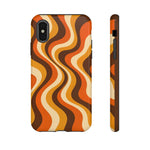 Groovy Wave Lines Retro Art Tough Phone Case