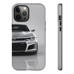Silver Camaro Phone Case, ZL1 American Muscle Car Tough Cover for Men Gift