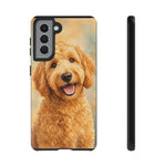 Goldendoodle Fluffy Curls Portrait Art Tough Phone Case