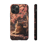 Cherry Blossom Cat Phone Case, Painterly Spring Art Cover