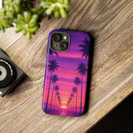Retrowave Aesthetic Sunset Palm Trees phone case