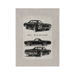1969 El Camino Classic Car Illustration Blanket Microfiber Velveteen Throw