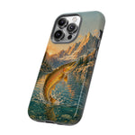 Leaping Golden Trout Lake Scene phone case | Tough Cover