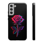 Glitch Rose Neon Phone Case Vaporwave Tough Cover