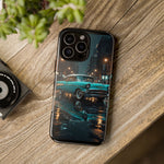 Vintage Teal 1957 Bel Air Classic Car Tough Case | Retro Rainy City Phone Cover