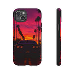 Matte Black Challenger Sunset Tough Phone Case - Palm Silhouette