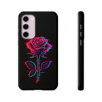 Glitch Rose Neon Phone Case Vaporwave Tough Cover