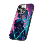 Anime Girl Phone Case Teal, Neon Kanji Calm Gradient Tough Cover