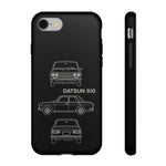Datsun 510 Triple View Line Art JDM Tough Phone Case Cover Gift