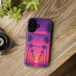 Retrowave Aesthetic Sunset Palm Trees phone case