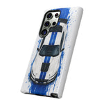 GT500 Phone Case, White Top-Down Painterly Stripe Cover, Gift
