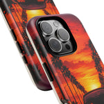 Matte Black MK4 Supra Sunset Tough Phone Case - Palm Silhouette