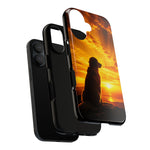 Golden Retriever Golden Hour Silhouette Art Tough Phone Case