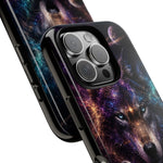 Cosmic Wolf Phone Case, Galaxy Nebula Portrait Tough Cover, Gift