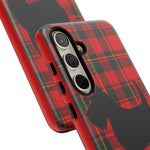 Scottish Terrier Silhouette Plaid Art Tough Phone Case