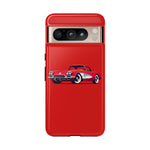 Red Classic Corvette C1 Illustration phone case | Retro Car Tough Case
