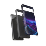 Retro Neon Mountains Phone Case | Vaporwave Galaxy Landscape