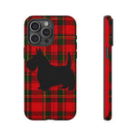 Scottish Terrier Silhouette Plaid Art Tough Phone Case